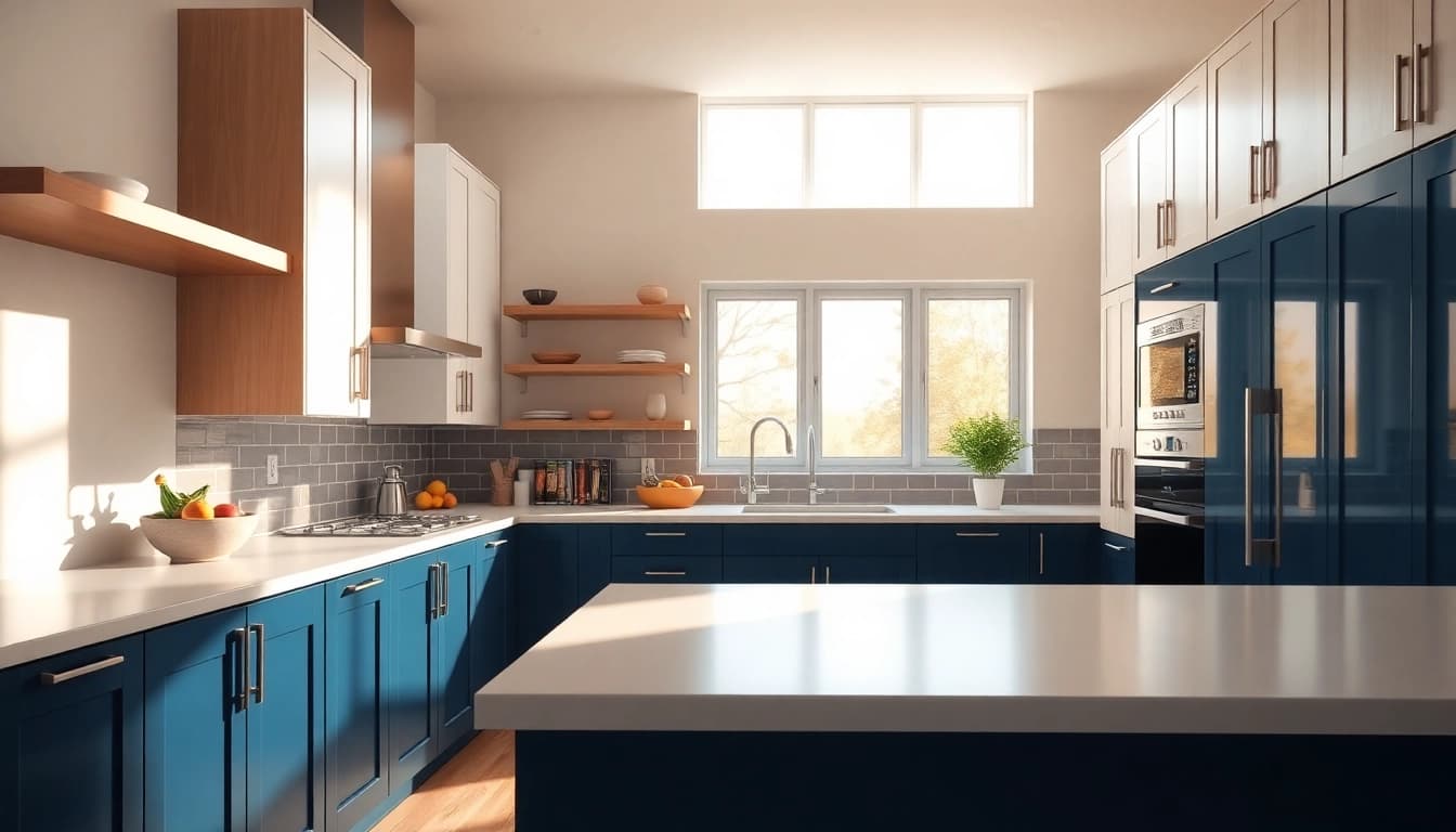 Stunning cabinet refacing in Largo FL kitchen, displaying modern finishes and vibrant colors.