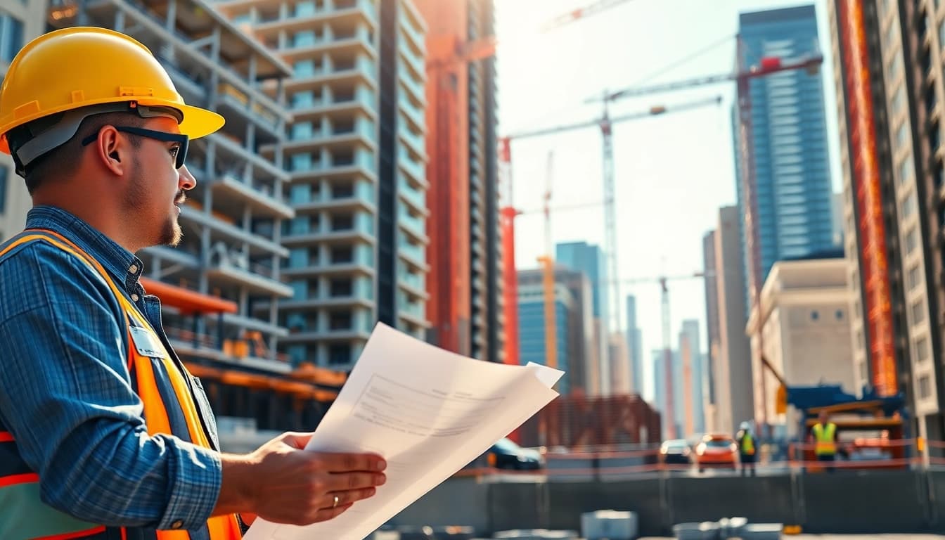 Manhattan General Contractor collaborating on-site, showcasing active construction dynamics.