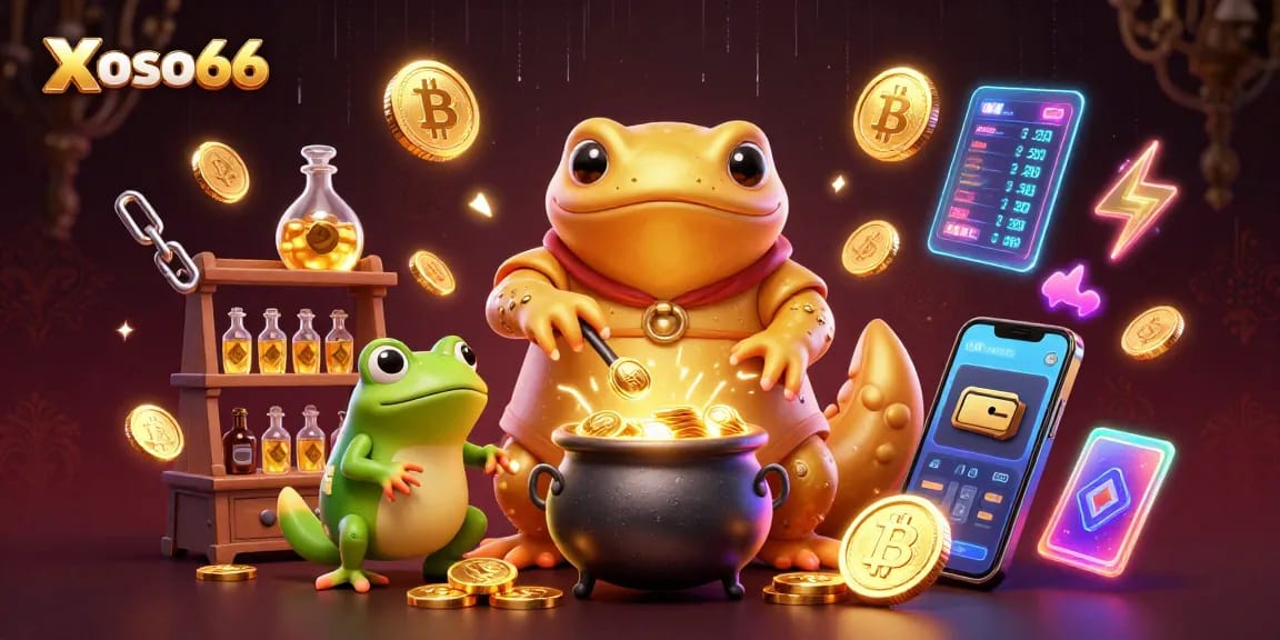 Xoso66 transforms base metals into gold with 3D illustrations in a vibrant gambling world.