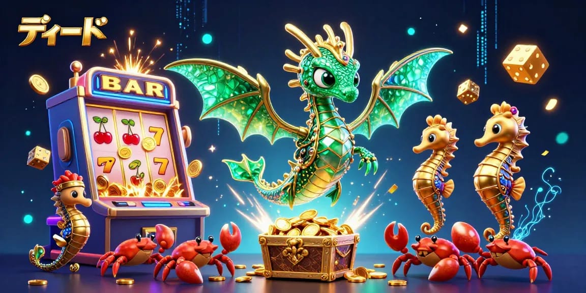 Engaging scene featuring ディルド characters amidst an exciting jackpot explosion in a casino environment, showcasing vibrant colors and dynamic energy.