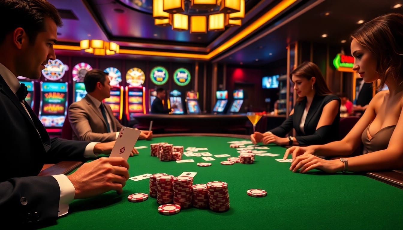 Players enjoying a thrilling poker game with f168 tools enhancing the experience through advanced strategies.