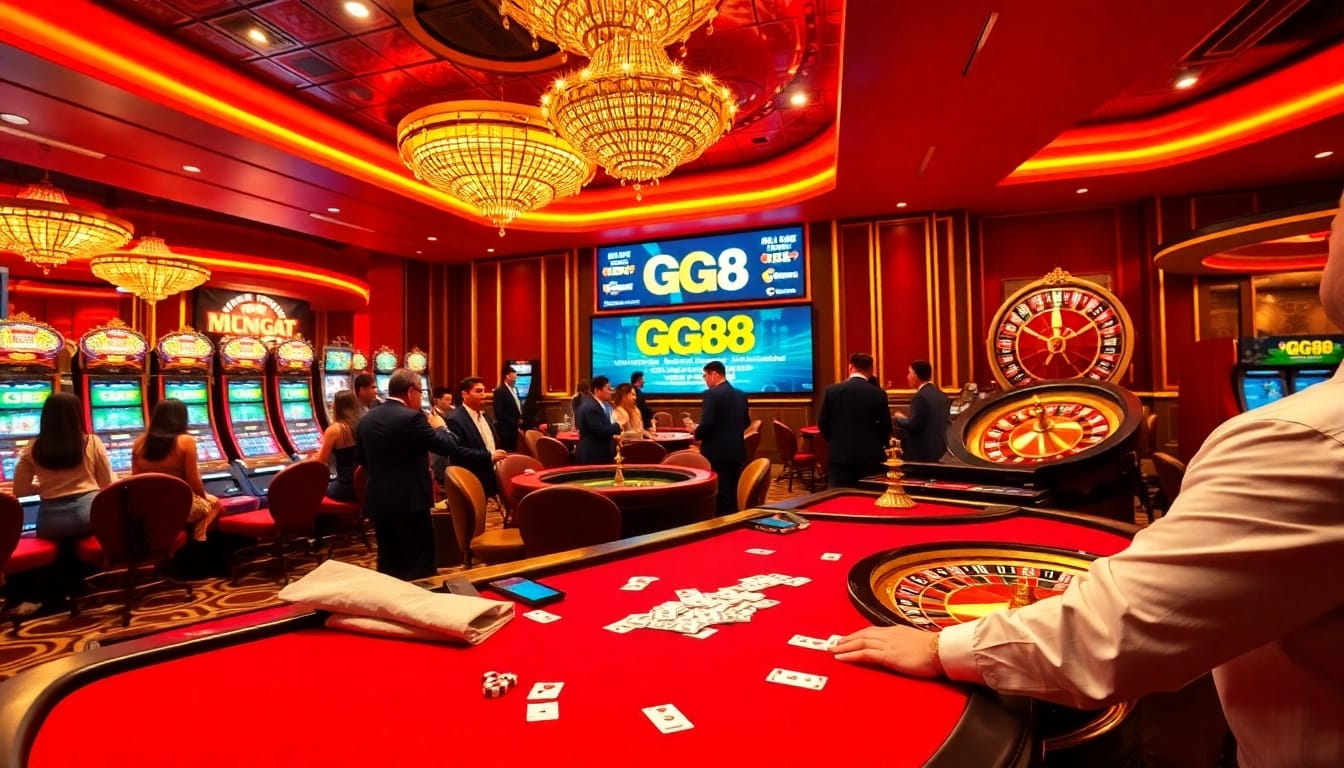 Players enjoying diverse games at GG 88 online casino, capturing the excitement of gambling.
