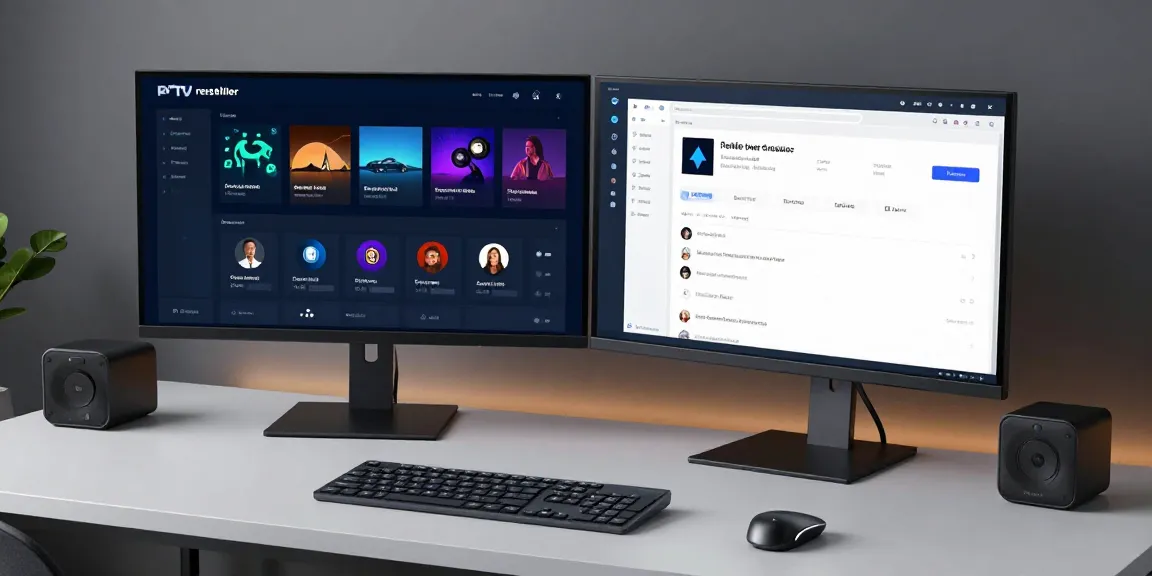 IPTV reseller dashboard showcasing advanced analytics and software management tools for effective digital streaming operations.