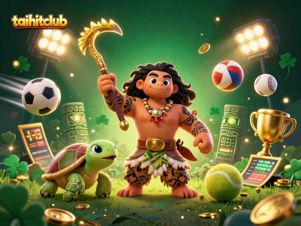 Engage with taihitclub's dynamic sports betting scene featuring vibrant 3D characters and exciting elements.