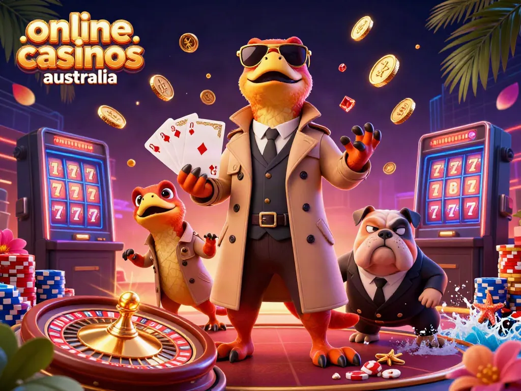 Three cartoon raptors disguised as a person enter VIP at online casinos Australia with rich gambling elements.